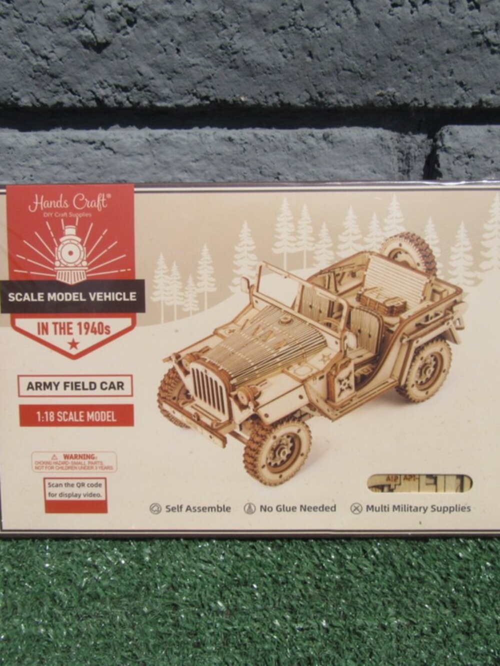 Brand New Hands Craft Army Field Car Vehicle 3D Wood Model 1:18 Scale MC701